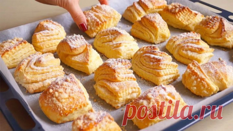 Бесподобные СЛОИСТЫЕ БУЛОЧКИ Из Ночного теста! Вкусные и Готовятся просто! На завтак и к чаю!