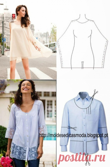 Идеи для тех, кто не умеет шить! Переделка вещей и простые выкройки. » Женский Мир