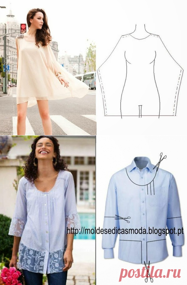 Идеи для тех, кто не умеет шить! Переделка вещей и простые выкройки. » Женский Мир