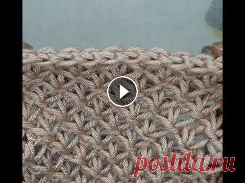 Эластичное закрытие петель иглой Эластичное закрытие петель иглой. Ажурный узор образца: Music: bensound.com #вязание #knitting...