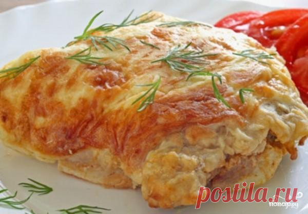 Мясо по-французски с фаршем.