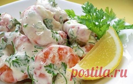 Салат из мандаринов и креветок / Фруктовые салаты / TVCook: пошаговые рецепты с фото