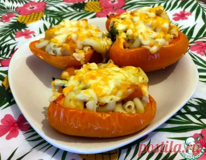 Перцы, фаршированные тыквой, сыром и рожками – кулинарный рецепт