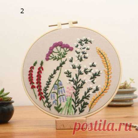 Hand Embroidery Botanical Needlepoint Kit DIY Craft Kit | Etsy
