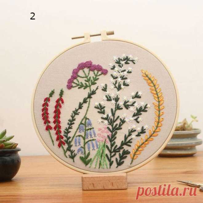 Hand Embroidery Botanical Needlepoint Kit DIY Craft Kit | Etsy