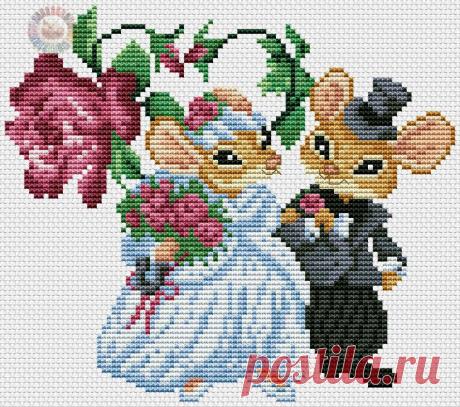 #Свадебная_метрика
#Животные
#вышивка #схемы #рукоделие #handmade #хомячки #clubrucodelnic #мыши