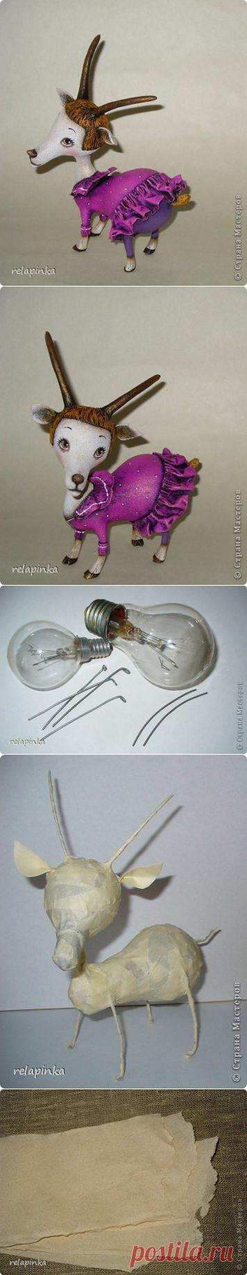 Козочка из папье-маше.