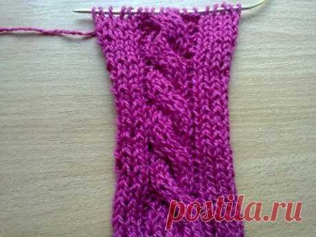 Узор жгуты (вязание на спицах).  Wiring pattern (knitting).