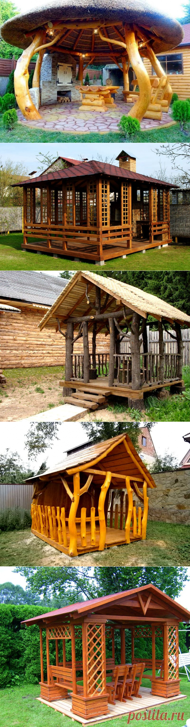 &#127969; Беседка для дачи своими руками: чертежи, пошаговая инструкция, фотопримеры