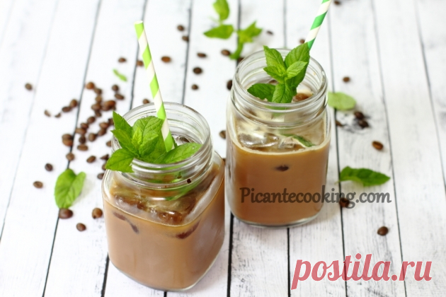 Холодна кава з какао та м'ятою | Picantecooking