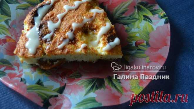 Творожная запеканка с сушёными яблоками