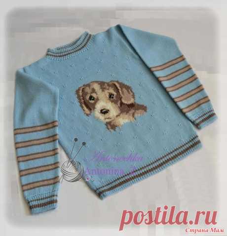 Джемпер с собачкой для внученьки. Спицы. - Вязание - Страна Мам