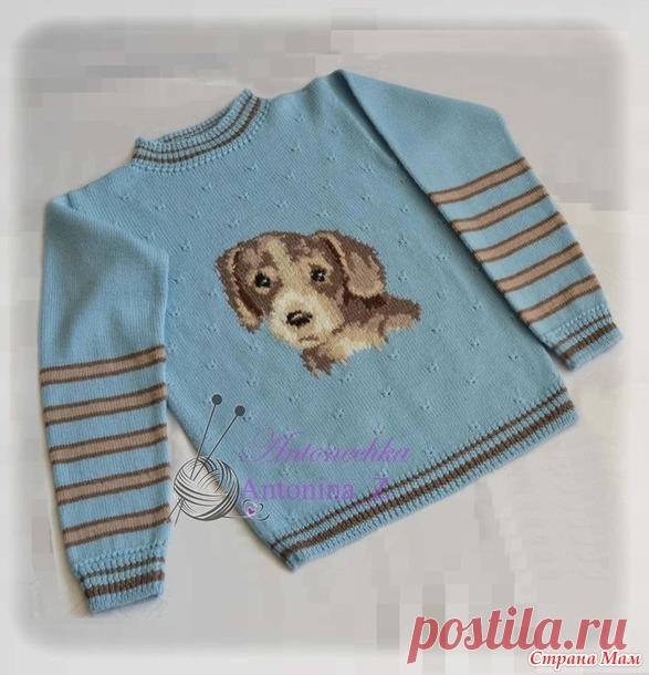 Джемпер с собачкой для внученьки. Спицы. - Вязание - Страна Мам