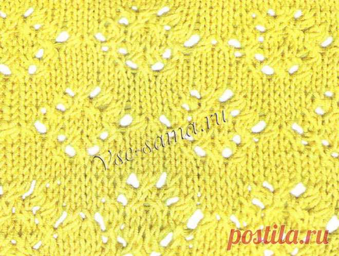 Узор спицами - цветочный ажур - Ажурные узоры спицами