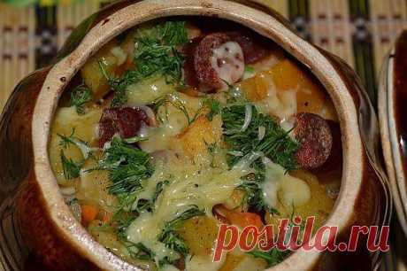 Картофель с охотничьими колбасками