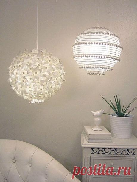 two paper lanterns: flowers and pom poms | Flickr - Photo Sharing!