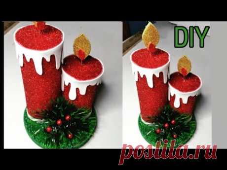 VELAS DE NATAL DECORATIVAS / VELAS NATALINAS PARA DECORAÇÃO / ENFEITE DE NATAL EM E.V.A