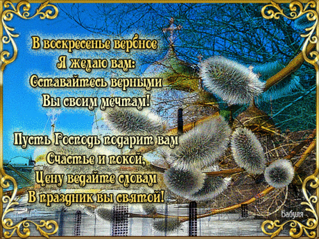 Плейкаст «Красивое поздравление с Вербным Воскресеньем! Всем любви желаю, веры, долгих лет!»
