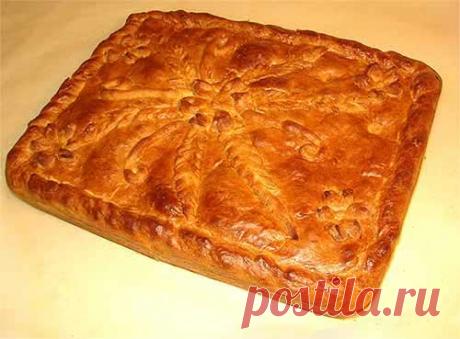 Классический курник по-деревенски из бездрожжевого теста