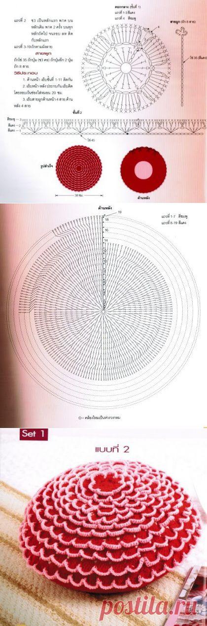 Круглая подушка крючком. Как вязать круглую подушку крючком | Домоводство для всей семьи