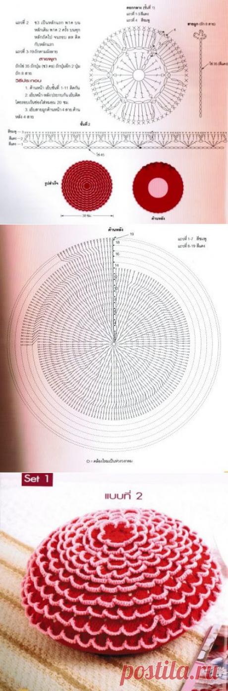 Круглая подушка крючком. Как вязать круглую подушку крючком | Домоводство для всей семьи