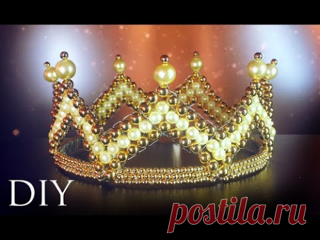 DIY: handmade beaded 👑 "Royal" crown / Королевская корона из бисера своими руками