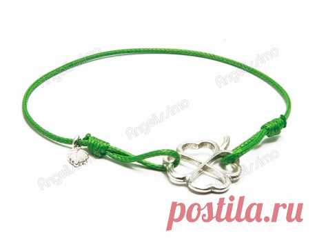Браслет веревочный &quot;Клевер&quot; от Amorem