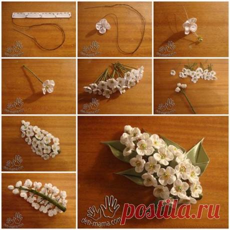 DIY Pretty Ribbon Wild Cherry Sprig Hair Clip - Creative Ideas