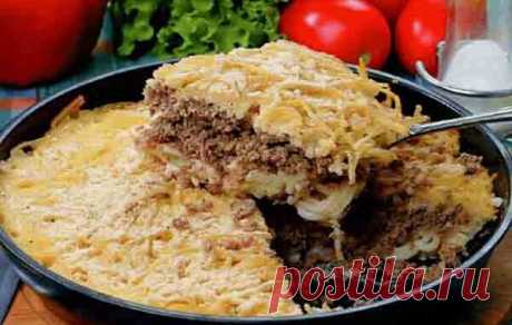 Лапшевник с мясом - Кулинарные рецепты 