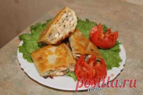 Горячий рыбный рулет из лаваша » Кулинарные рецепты TOPreceptov