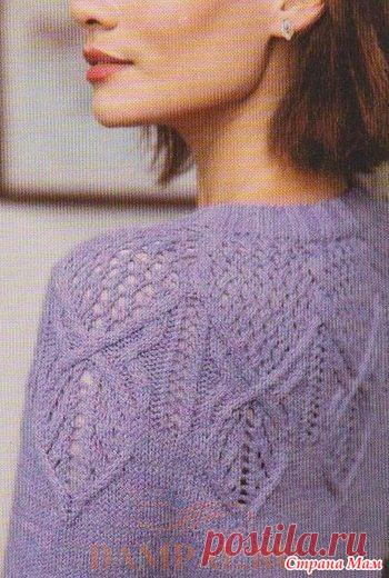 Сиреневый кардиган с круглой кокеткой - Вязание - Страна Мам