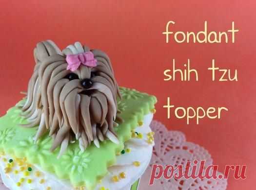 УКРАШАЕМ ТОРТ, СОБАЧКА ИЗ САХАРНОЙ МАСТИКИ