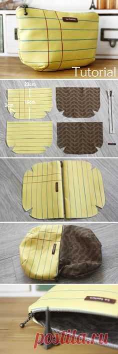 Lined Zippered Pouch / Makeup Bag DIY Pattern &…