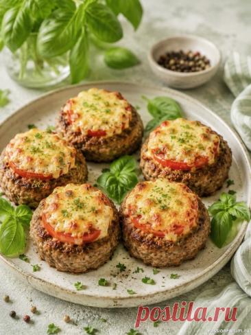 Готовим "Мясные гнёзда с помидорами и сыром"