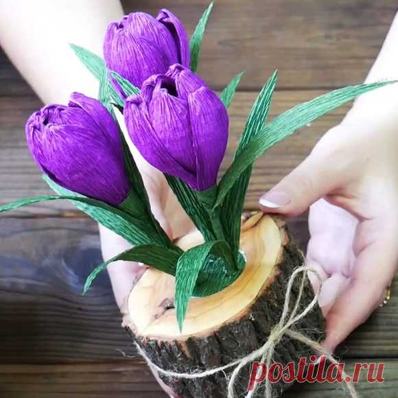 DIY МК Крокусы из бумаги