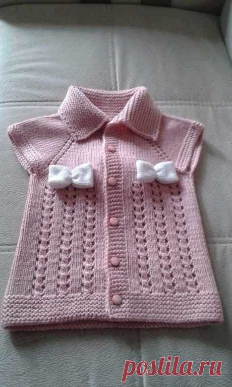 kurdeleli örgü bebek hırkası