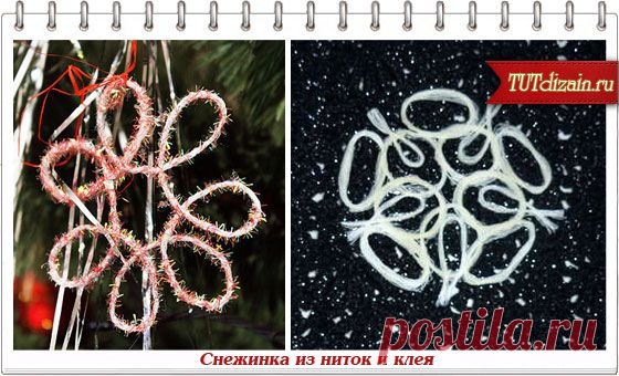 Снежинка из ниток и клея » Дизайн & Декор своими руками