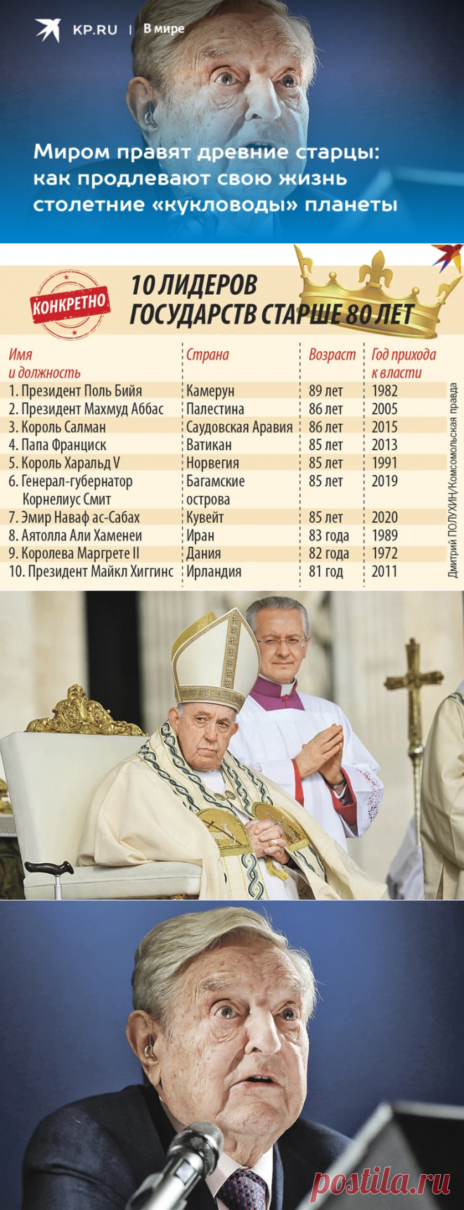 Миром правят древние старцы: как продлевают свою жизнь столетние «кукловоды» планеты - KP.RU