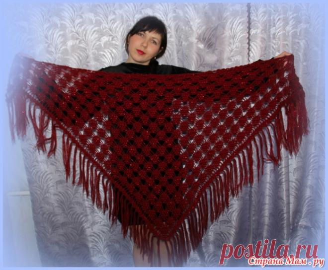 Шаль узором виноград