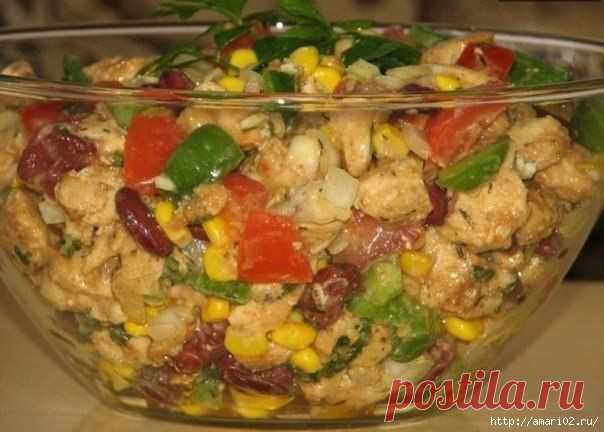 Быстрый и вкусный салат без майонеза..