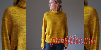 Свитер с оригинальным рукавом Lavia Свитер с рукавом летучая мышь вязаный спицами сверху. Свитер с высоким воротником и рукавом реглан фасона летучая мышь, связанный спицами сверху вниз одной деталью.