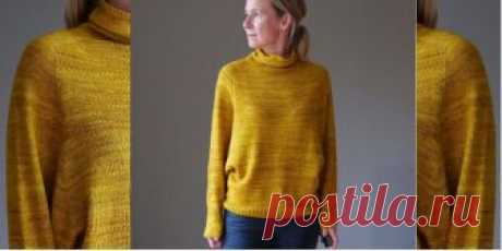 Свитер с оригинальным рукавом Lavia Свитер с рукавом летучая мышь вязаный спицами сверху. Свитер с высоким воротником и рукавом реглан фасона летучая мышь, связанный спицами сверху вниз одной деталью.