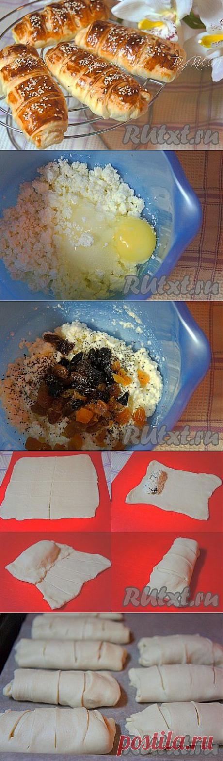 Булочки из слоеного теста с творогом (рецепт с ) | RUtxt.ru