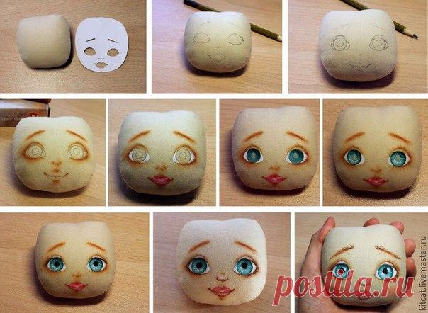 Раскраска кукольного лица