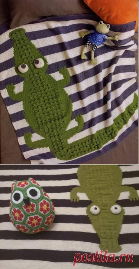 Плед с крокодилом