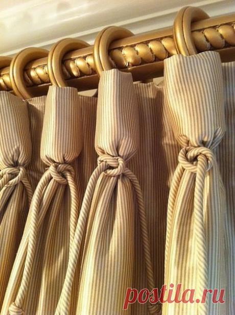 Идеи крепления штор к карнизу
