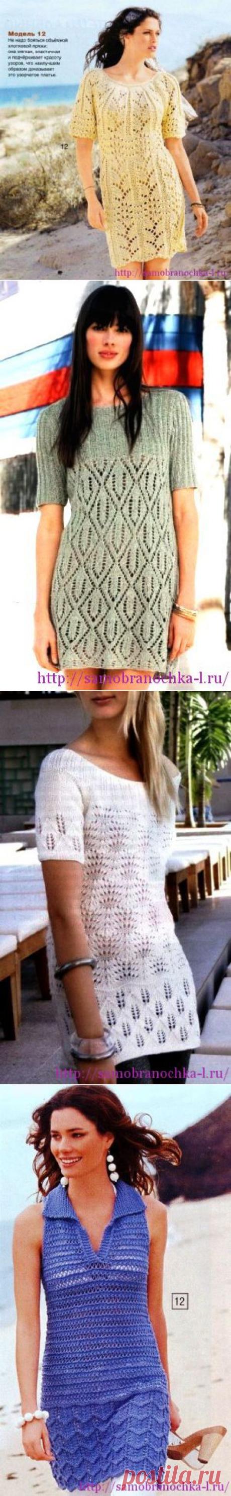 Коллекция ажурных платьев, связанных спицами