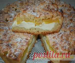 Пирог из песочного теста с творогом и абрикосами - Кулинарные рецепты