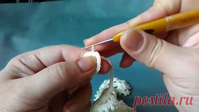 Безотрывное вязание цветка