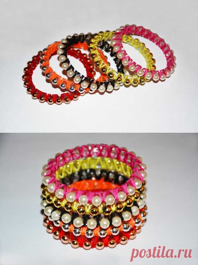Стильные браслеты из пластиковой бутылки и бусин. Мастер класс / Прочие виды рукоделия / Другие виды рукоделия